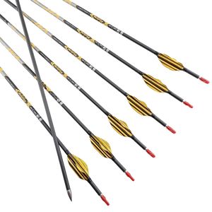 Arc Flèche Carbone Flèches Colonne Vertébrale 350 400 500 600 700 800 900 Arbre Composé Arc Classique Chasse 1.8 pouces Spin Vanes Nock Points TirHKD230626