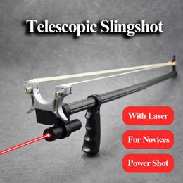 Boog Pijl Hoge Precisie Rechte Staaf Telescopische Slingshot High Power Platte Rubberen Band Roestvrijstalen Katapult Outdoor Jacht SchietenHKD230626