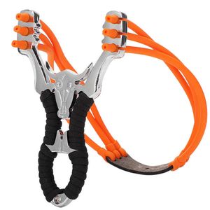 Alloy Slingshot Hunting Catapult, Powerful Wrist Band Rubber Slingshot for Outdoor Sports