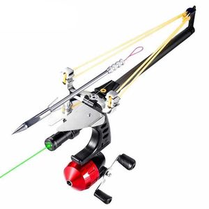 Bow Arrow Puissant tir laser poisson fronde télescopique tige droite catapulte arc chasse en plein air et tir de poisson catapulte de sport YQ240301