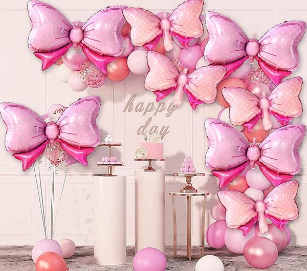 Arc Ballon Énorme Feuille Ballons Filles Sexe Révéler Baby Shower Fête D'anniversaire Décorations Rose Bleu 35 Pouces