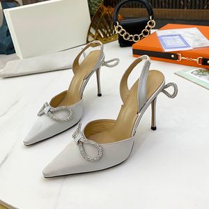 Bow fée soie sandales à talons hauts artéfact tuyau de poêle sexy mode urbain gris style lieu de travail essentiel peut être assorti avec 35-42 hauteur de talon 9,5
