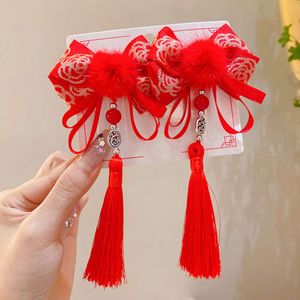 Pince à cheveux avec nœud pour petite fille, accessoires chinois pour bébé, nouvel an