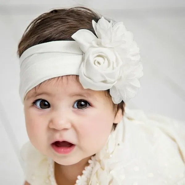Noeud papillon élastique bandeaux grande fleur bébé fille bandeaux bandeau cheveux capuche bandeau accessoires de mode blanc bleu violet