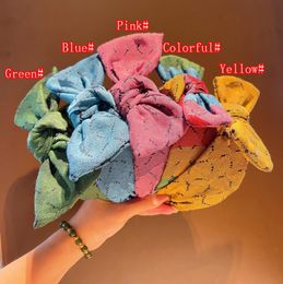 Bow Letter Toile bandeaux Femmes Vintage Colorful Hairband Trendy Elastic Personomada Headwrap Outdoor Sport Hair Jewelry1371686