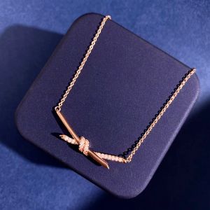 boog luxe diamanten halsketting designer kettingen voor vrouw T choker ketting vrouwen designer touw vergulde merksieraden Kerstmis Valentijnsdag Cadeau gratis schip