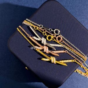 Collier de luxe avec nœud pour femme, collier ras du cou de styliste, motif de branche emmêlée, bijoux de marque, cadeau de noël, de la saint-valentin, livraison gratuite T