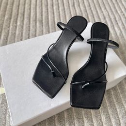 Boog sandalen ontwerper rai lederen sandalen therow sandaal luxe schoenen hoge hiel elegante riemen kittel