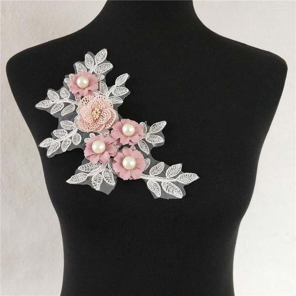 Pajaritas 1 pieza tela de cuentas flor DIY Collar falso para mujer encaje escote artesanía vestido accesorios de costura