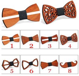 Strikbanden 1 eenheid houten stropdas voor mannen unisex hol uit gesneden retro nek verstelbare riem vintage
