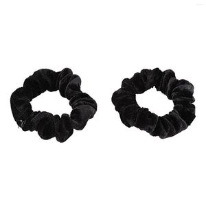 Bow Ties 10 Pack Black Velvet Scrunchie Hair Elastics Bobbles Bands