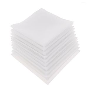 Noeuds papillon 10pcs coton poche carré blanc mouchoir solide serviette de poitrine vierge costume de fête de vacances Hankie cadeau vintage Hankies