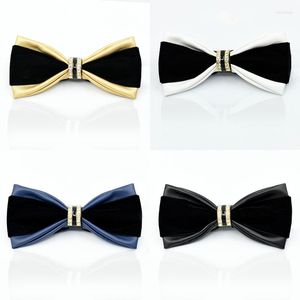 Bowbindingen 10 stks/veel blauwe zelfband voor mannenleer goud bowtie luxe heren bruiloft Silver Rhinestone bruidegom boogtjes B002