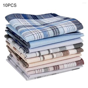 Boogbladen 10 stks/lot vierkante multicolor plaid streep mannen dames pocket voor bruiloftsfeest zakelijke borst handdoekdoekjes sjaals 38 38 cm