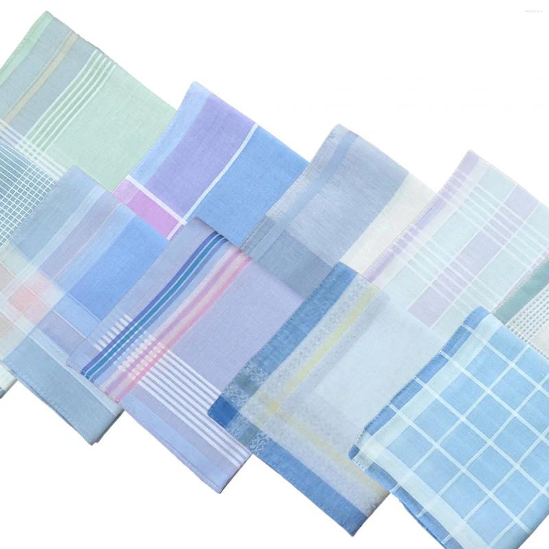 Bow Ties 10Pcs Men's Handkerchiefs Assorted Wipe The Sweat Towels 30cm Gifts Hankies For Celebration Party Weddings Birthday Grandfathers