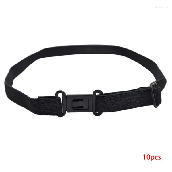 Pajaritas 10 unids/set hombres mujeres accesorios de bricolaje corbata cinturón de poliéster ajustable con clip bowtie negro correa elástica banda extensora