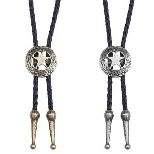 Pajaritas 10pcslot Collar Cuerda Único Pentagrama Estrella Patrón Bolo Tie Mens Gem Para Hombres Collar Accesorios Boda Necktie1