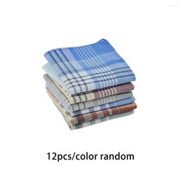 Boogbladen 12 stuks plaid zakdoeken klassieke zak hanky casual borst hankies vintage stijl handdoek outdoor willekeurige kleur