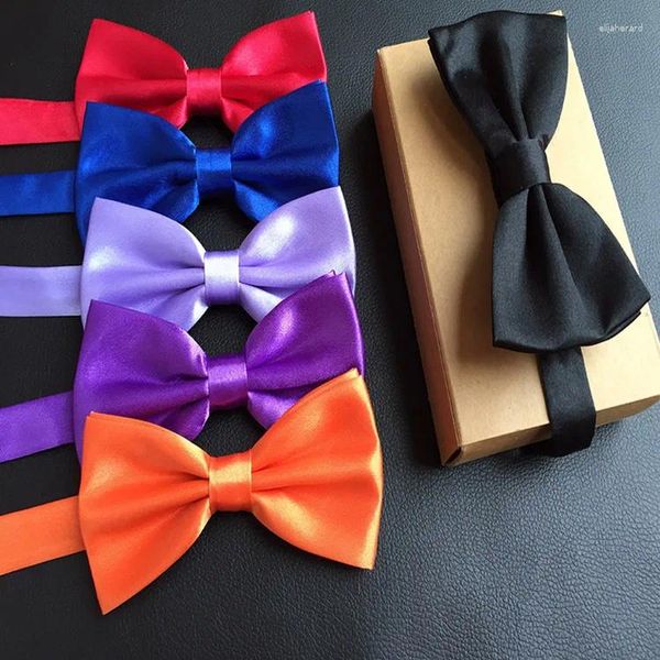 Bow Ties 13 6,5 cm marée balck violet orange solide solide bowtie pour les étudiants accessoires de performance de scène