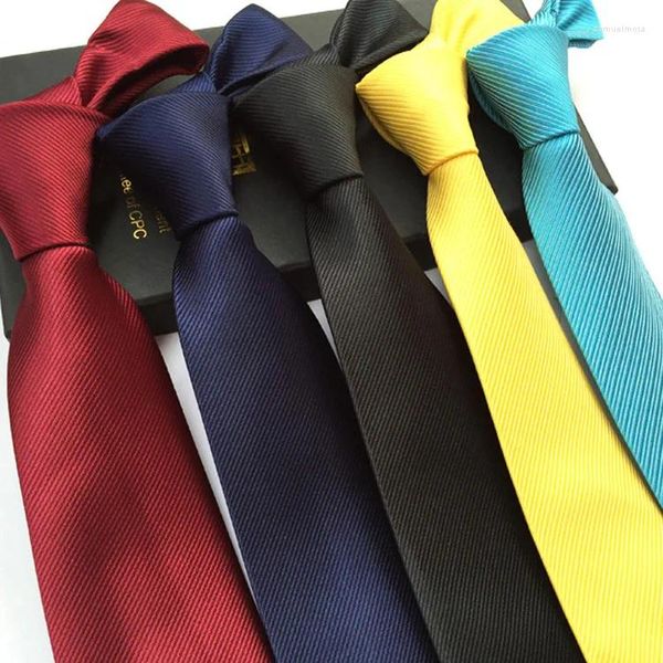 Pajaritas 15 tipos Corbatas de color sólido satinado de alta calidad 8 cm Accesorios de corbata profesional de negocios de moda para hombres