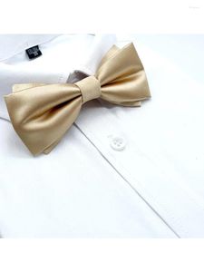 Bow Ties 1pc Men's Multi-Colour Solid Color Casual Mode Hoogwaardige Double-Layer Tie Business Wedding Shirt voor