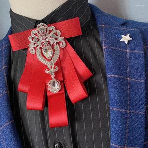 Pajaritas 2022 británicos adultos hombres mujeres decoración corbata novio boda fiesta corbata Rhinestone cristal cinta Bowtie Accesorios