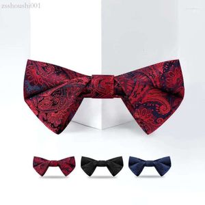 Bow Ties 2022 Designer Brand Retro Bowtie For Men Italian Style Groom Wedding Party Butterfly Tie Polyester Silk Box cadeau à deux couches 550E