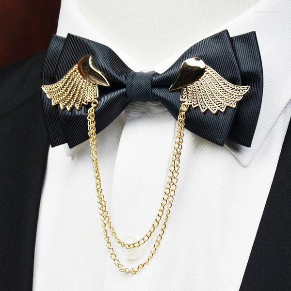 Bow Ties 2022 Designers Brand Metal Golden Wings Tie Tie Men Men Double couche Bowtie Wedd