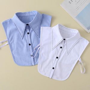 Nœuds papillons 2022 Femmes Grand Blanc Faux Col Pour Hommes Chemise Faux Cravate Détachable Chemisier Demi-Vêtement Accessoire