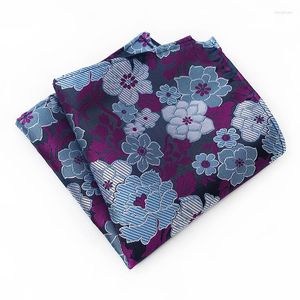 Noeuds papillon 2023 25 cm fleur poche carré pour homme soie Paisley Jacquard armure mouchoir costume mariage Hanky hommes