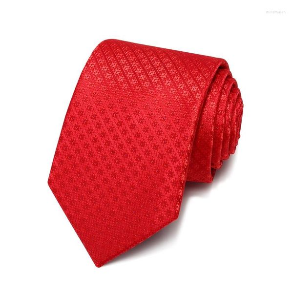 Nœuds papillons 2023 Marque Mode Haute Qualité Hommes 7cm Motif foncé Cravate rouge Mariage Business Costume formel Cravate pour avec boîte-cadeau