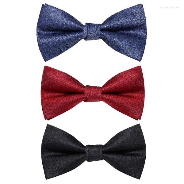 Cravates d'arc 2023 Marque Mode Hommes Double Tissu Rouge Noir Bleu Bowtie Banquet De Mariage Cravate Papillon Formelle Avec Boîte-Cadeau