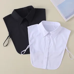 Strikjes 2023 Katoen Wit Nep Kraag Voor Vrouwen Zwart Shirt Valse Stropdas Vintage Afneembare Revers Blouse Tops Half