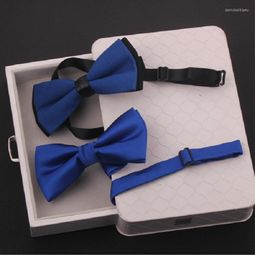 Bow Ties 2023 Fashion Designer Heren Wedding Dubbele stof Royal Blue Tie prachtige banket vlinder met geschenkdoos