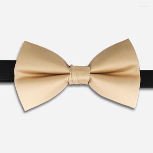 Bow Ties 2023 Fashion heren voor bruiloft dubbele stof champagne kleur bowtie club banket vlinder stropdas met geschenkdoos