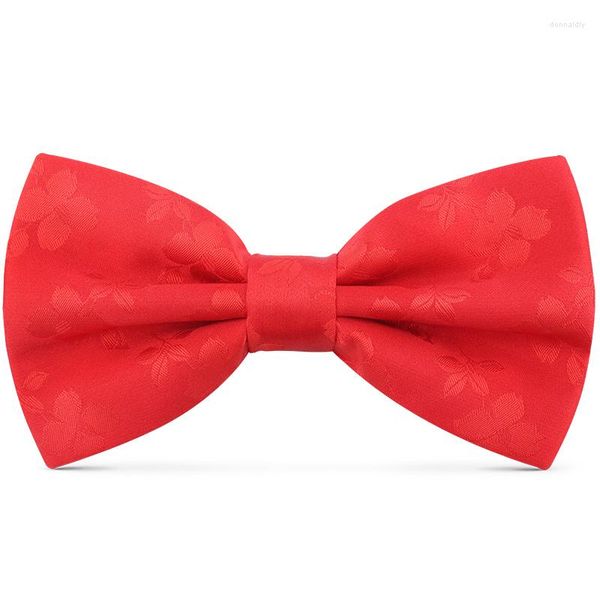 Noeuds papillon 2023 mode hommes pour mariage Double tissu fleur rouge noeud papillon Club Banquet anniversaire papillon cravate avec boîte-cadeau