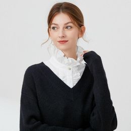 Bow Ties 2023 Corée Ruffles Stand Docutable Shirt Collar Fashion Lace Fake Blouse Chemis accessoires