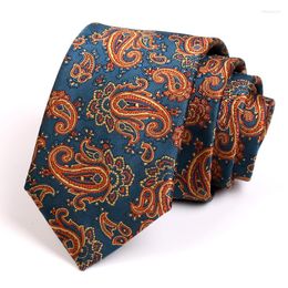 Bow Ties 2023 Luxe Jacquard Classic Men's 7cm Tie hoogwaardige modeformele nek voor mannen zakelijk pak werk stropd