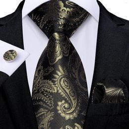 Strikjes 2023 Luxe Paisley Zijde Voor Mannen Zakdoek Manchetknopen Bruiloft Accessoires 150Cm Lengte Stropdas Set Groothandel