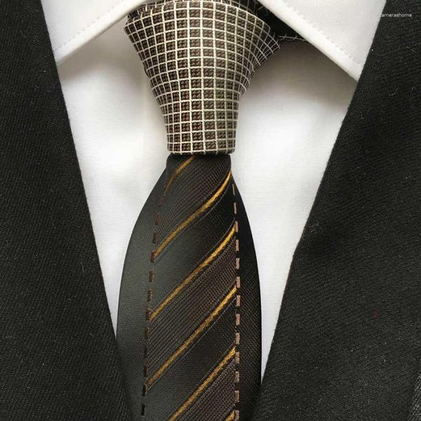 Bow Ties 2023 pour le panneau de nouveause des hommes à cravate de cou Golden Grids Not avec des rayures diagonales du corps