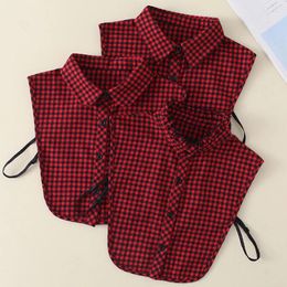 Bow Ties 2023 chemise revers amovible faux colliers pour femmes plaid faux chemisier détachable top nep kraagie décoration