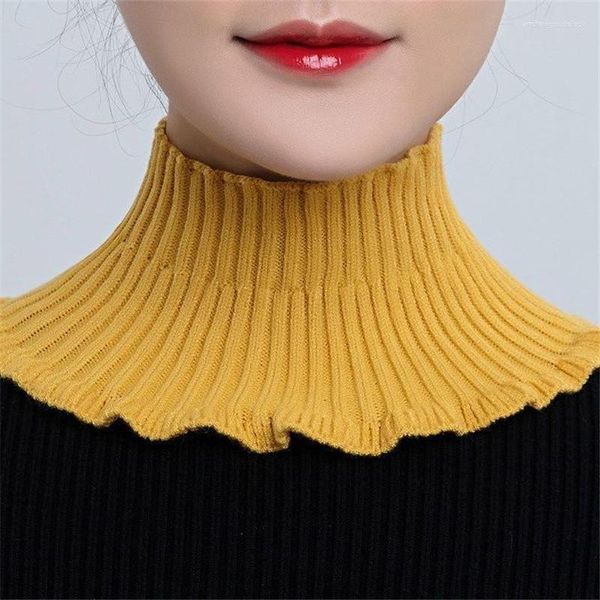 Pañuelos de arco 2023 Cuello alto Cuello falso Bufanda para suéter Punto Falso Cuello Protector Proteger la columna cervical Elástico