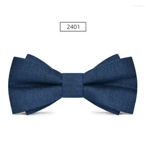 Bow Ties 2024 Tie à deux couches gris en laine de haute qualité pour le mariage de mariée