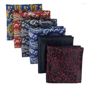 Noeuds papillon 25 25 cm poche carrée Paisley fleur de cajou mouchoir en polyester pour homme d'affaires costume de mariage accessoires en gros