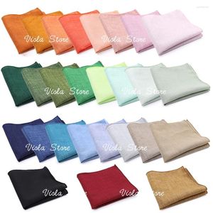 Boogbladen 27 kleuren massief zakdoek 22 cm hanky katoen vrouwen mannen bruiloft feest dagelijks pak pochet square cadeau tuxedo tie accessoire