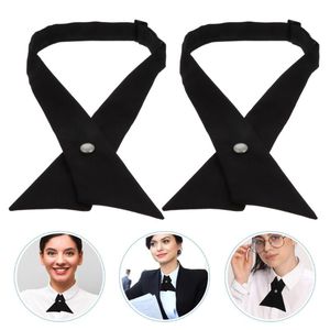 Bow Ties 2pcs School Uniform Cross Neck Tie Creative Bowtie Delicate