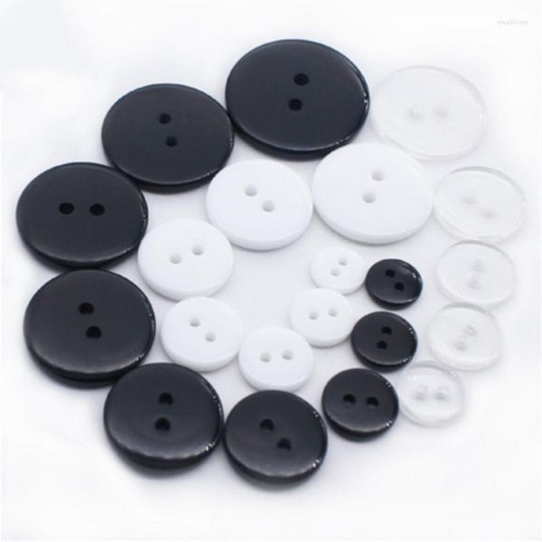 Pajaritas 3 tamaños 100 Uds DIY 2 agujeros ropa botón artesanía resina transparente blanco negro accesorios de costura decorativos