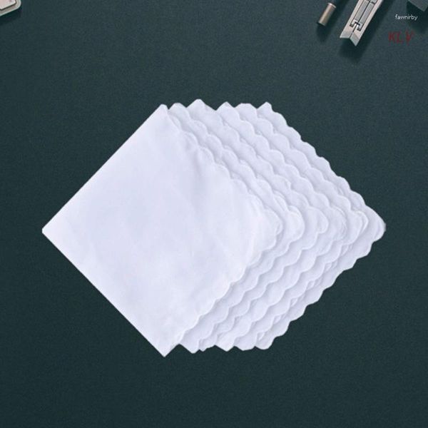 Noeuds papillon 30x30cm hommes femmes coton mouchoirs solide blanc mouchoirs poche carré serviette bricolage peinture pour femme