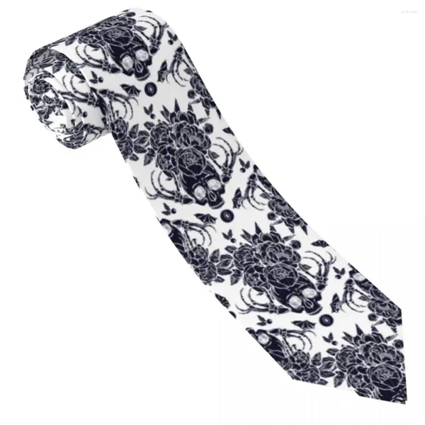 Pajaritas 3D Impreso Floral Cráneo Tie Harajuku Moda Negocio Cuello Retro Para Hombres Diseño Collar Corbata Regalo