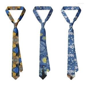 Bow Ties 3D Printing Oil Painting Men Jacquard Tie 8cm Fashion Slim Business Harajuku Casual Dating Holiday Party Accessoires Ntraligheid